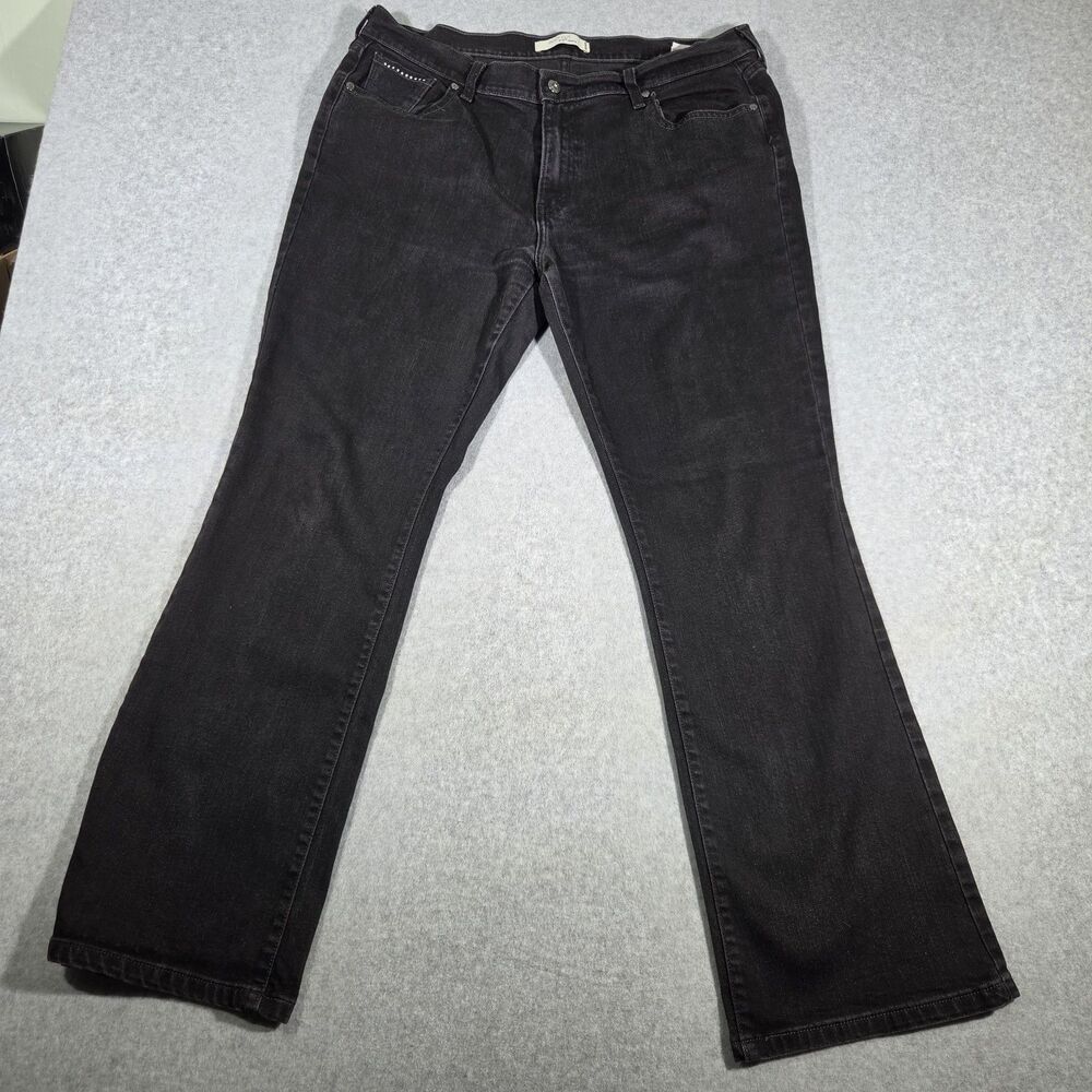 Levi's Women's Classic Bootcut Jeans Bedazzled Black Stretch Denim Size 16 M